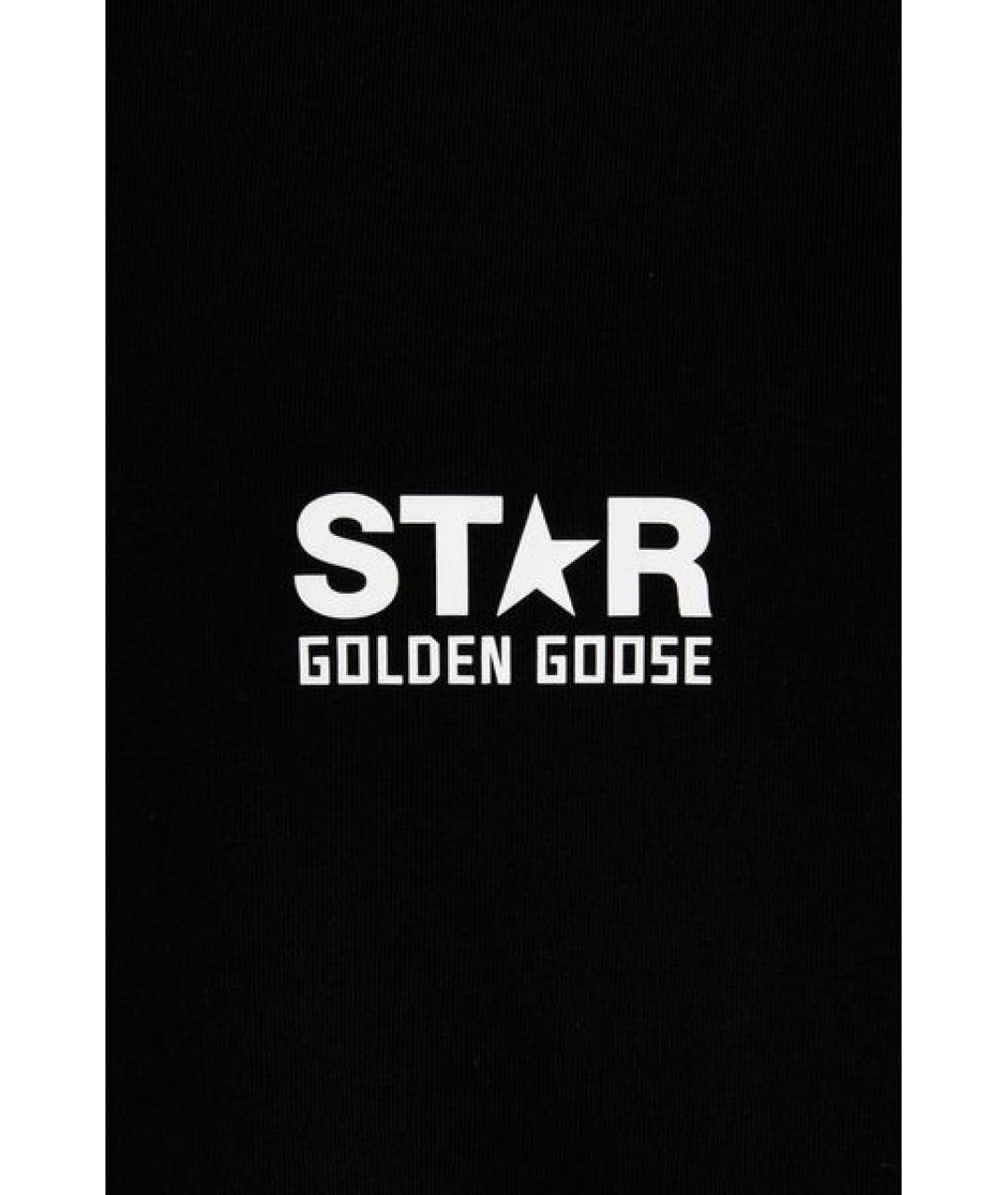 GOLDEN GOOSE DELUXE BRAND Черная хлопковая футболка, фото 4