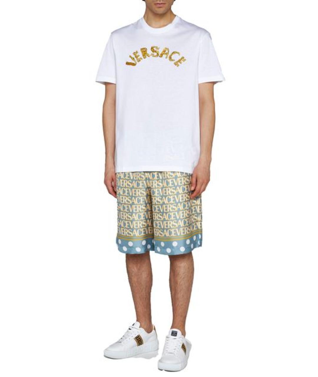 VERSACE Белая хлопковая футболка, фото 4