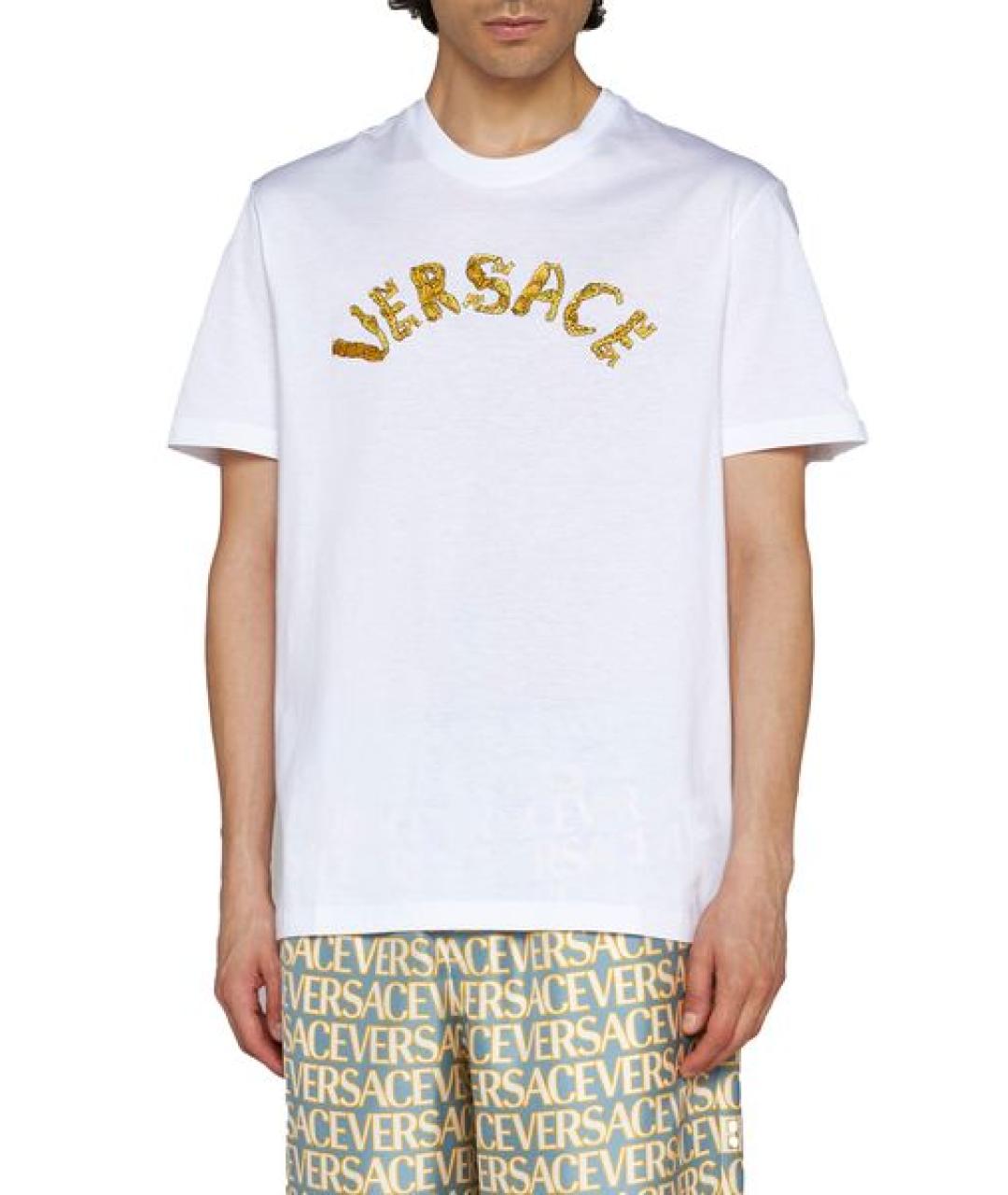 VERSACE Белая хлопковая футболка, фото 2
