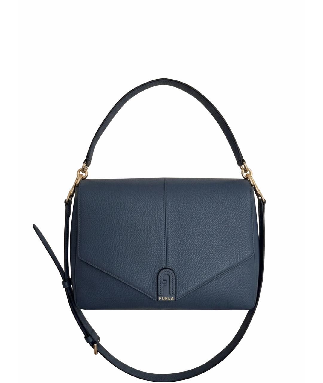 FURLA Синяя кожаная сумка через плечо, фото 1