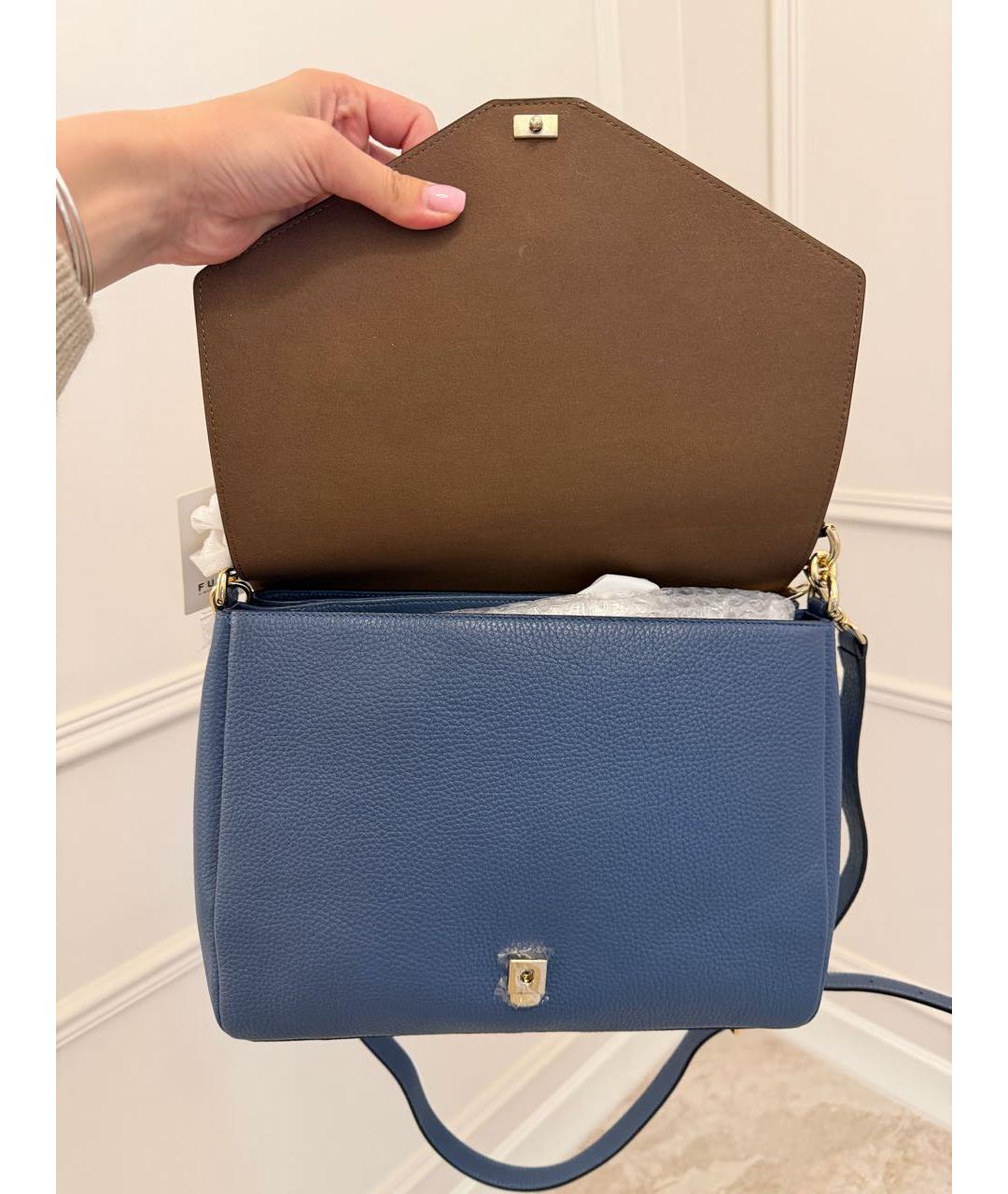 FURLA Синяя кожаная сумка через плечо, фото 4