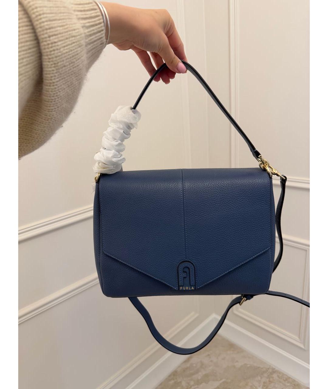 FURLA Синяя кожаная сумка через плечо, фото 3