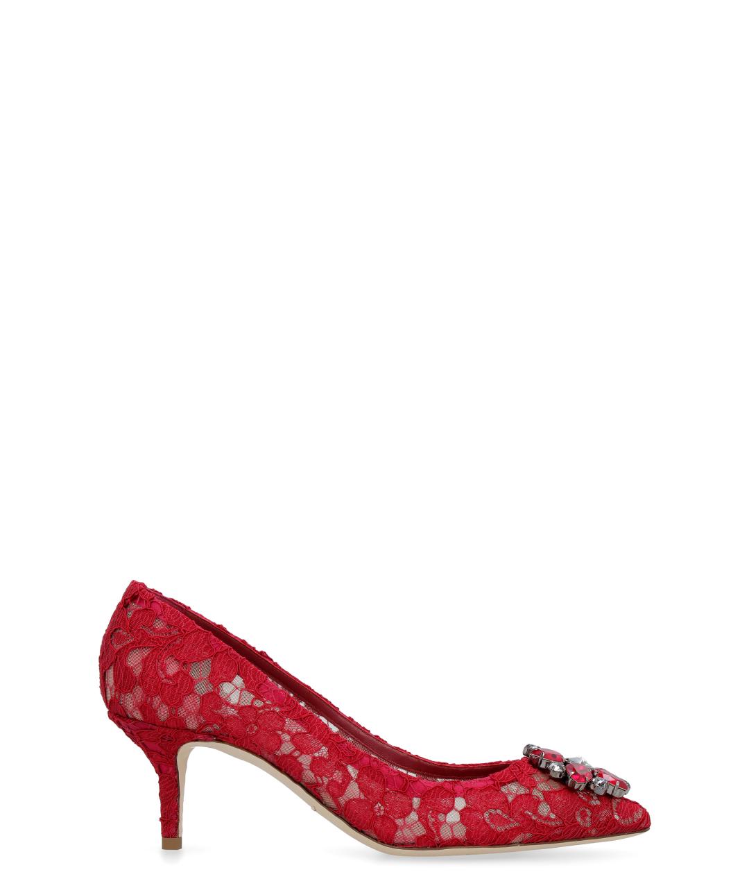 DOLCE&GABBANA Красные текстильные туфли, фото 1