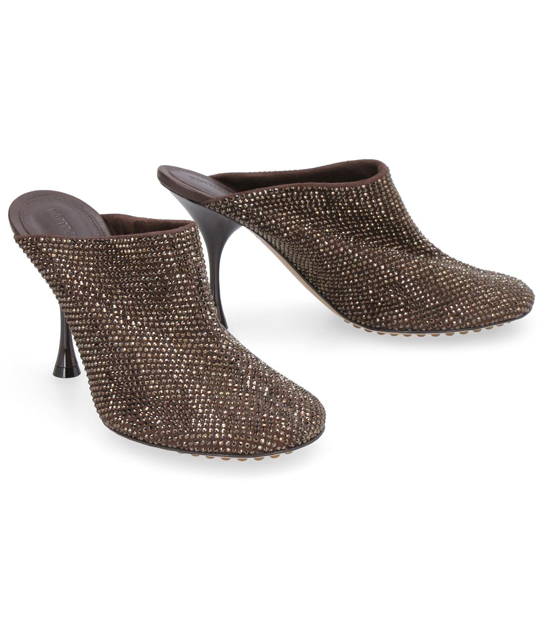 BOTTEGA VENETA Коричневые кожаные мюли, фото 3