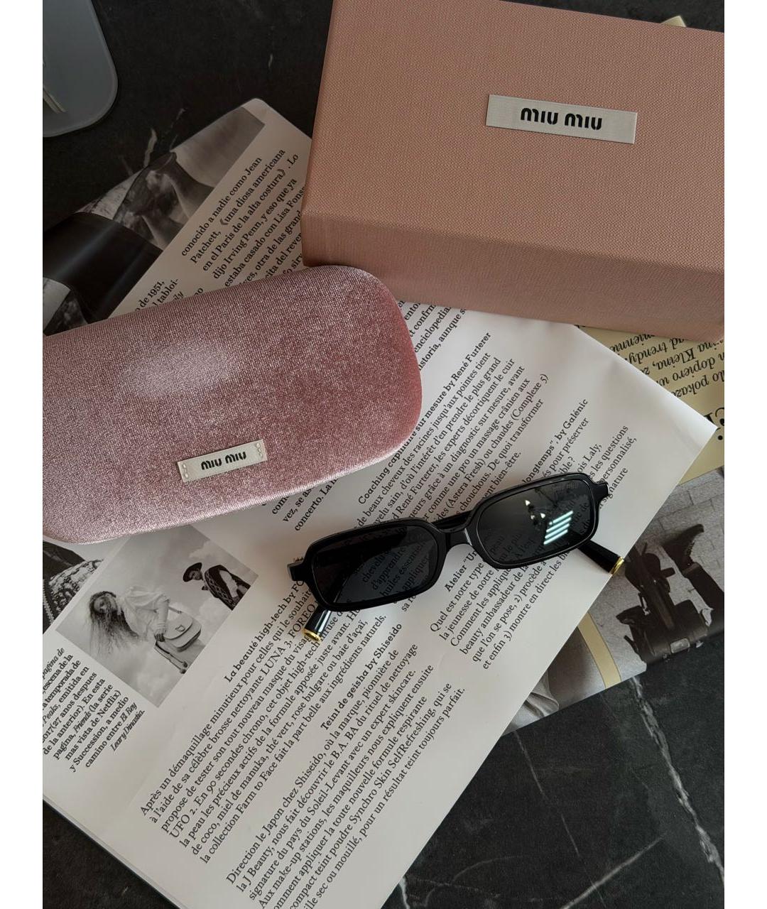 MIU MIU Черные пластиковые солнцезащитные очки, фото 5
