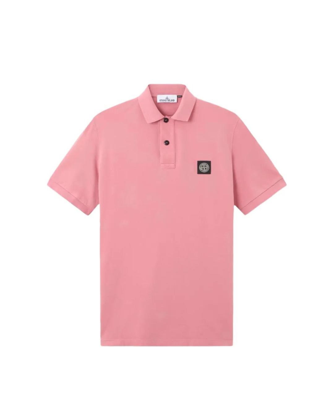 STONE ISLAND Розовое хлопковое поло с коротким рукавом, фото 1