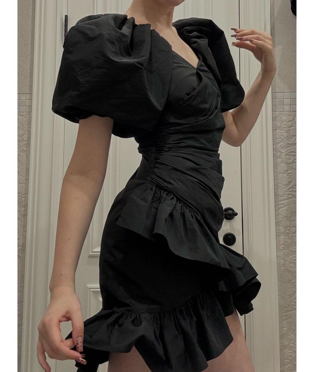 MSGM Черное полиэстеровое вечернее платье, фото 6