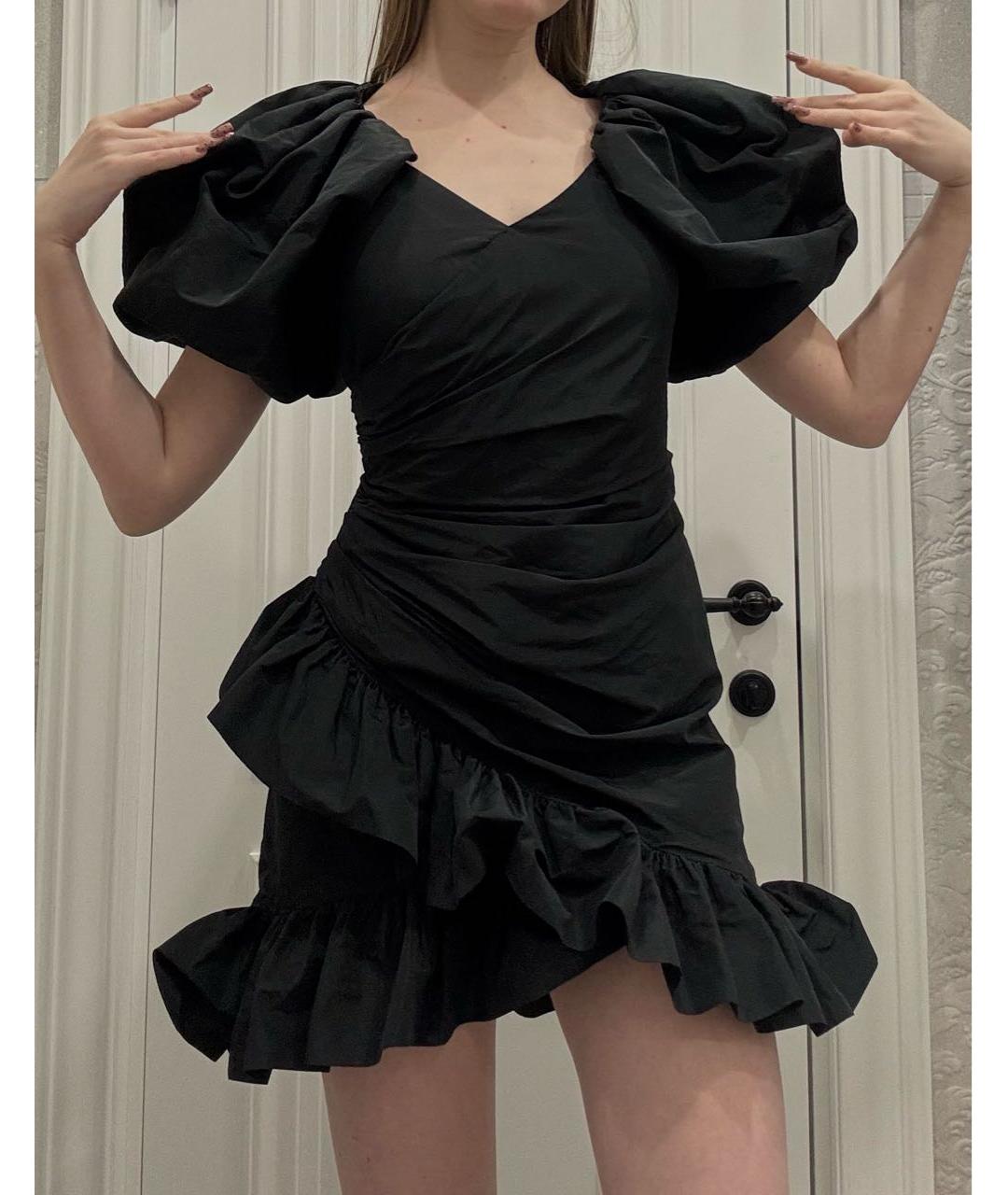 MSGM Черное полиэстеровое вечернее платье, фото 5