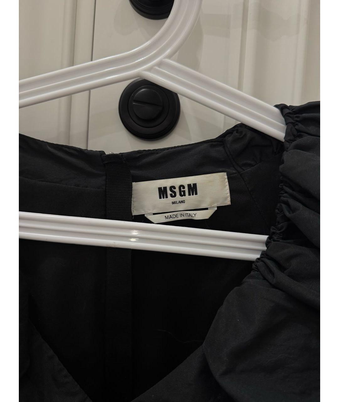 MSGM Черное полиэстеровое вечернее платье, фото 3