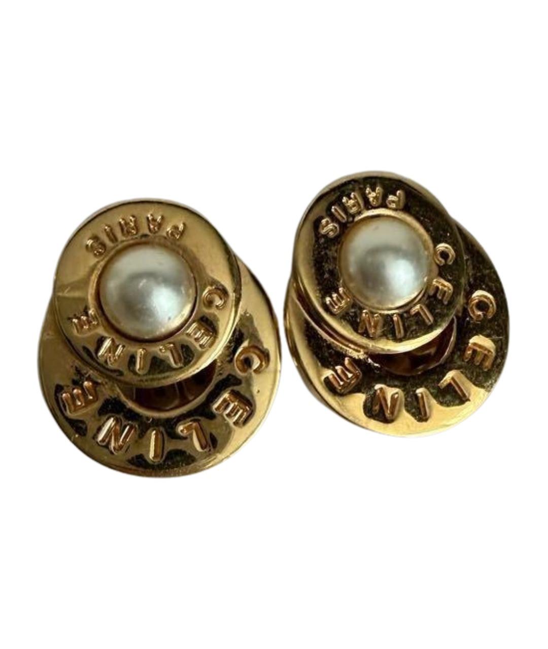 CELINE Золотые позолоченные клипсы, фото 1