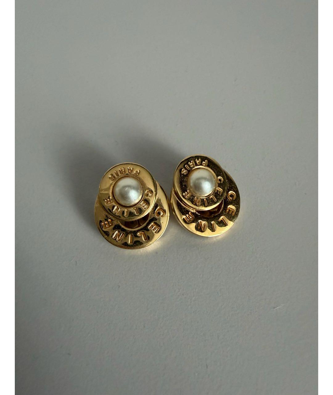 CELINE Золотые позолоченные клипсы, фото 4