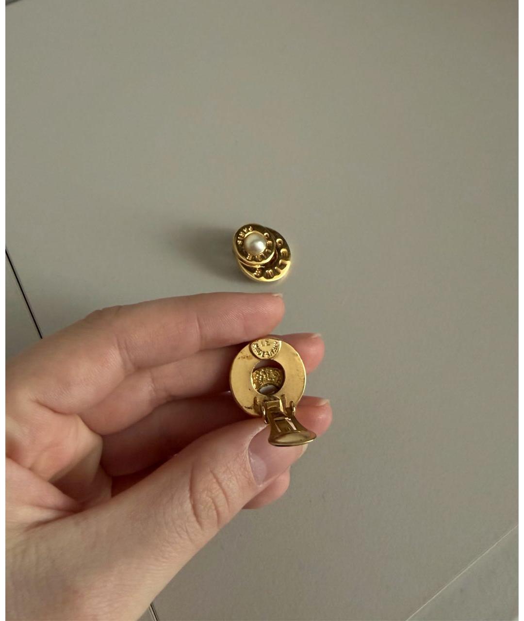 CELINE Золотые позолоченные клипсы, фото 2