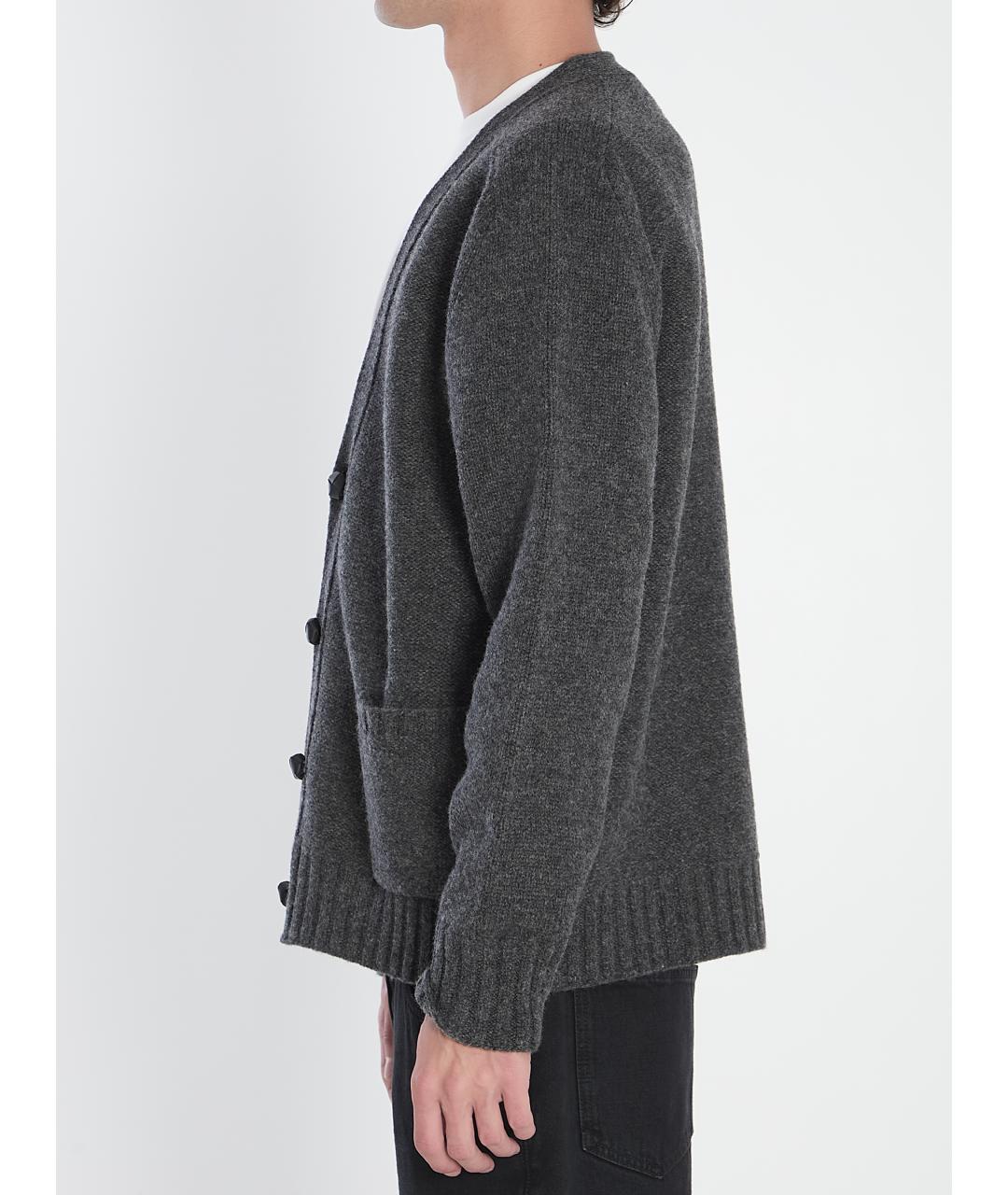 BOTTEGA VENETA Антрацитовый шерстяной кардиган, фото 3