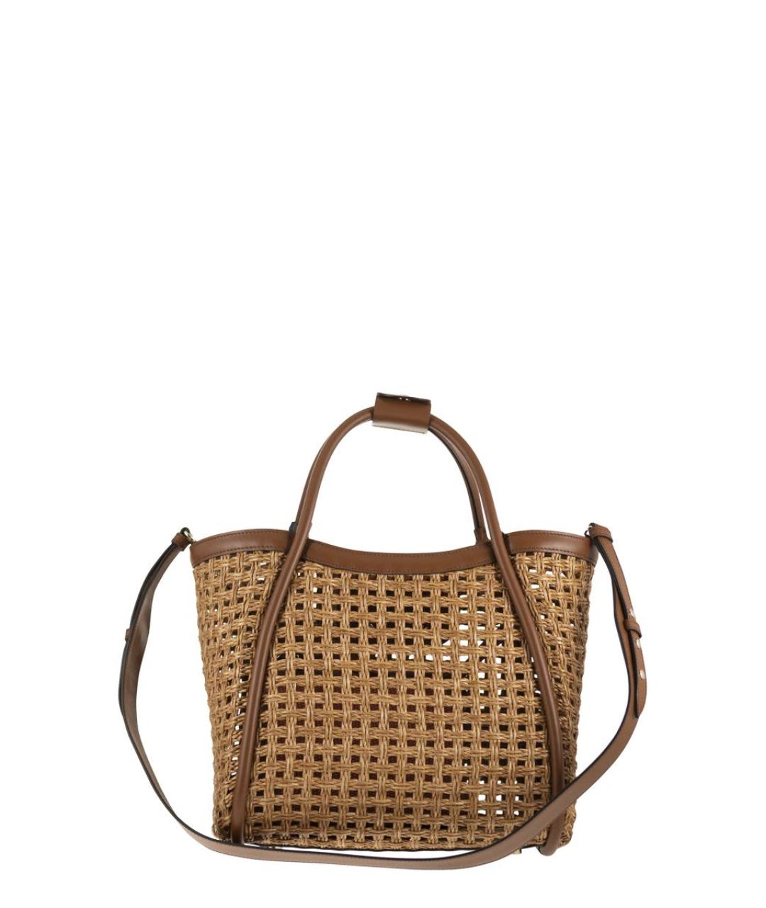 MAX MARA Бежевая синтетическая сумка с короткими ручками, фото 2