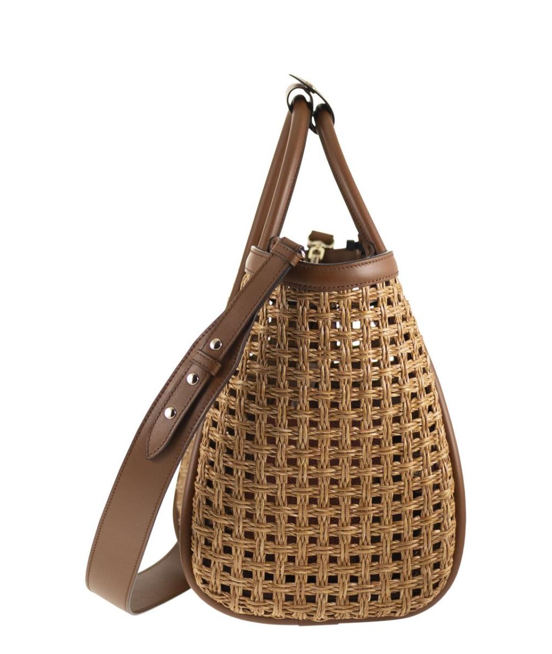 MAX MARA Бежевая синтетическая сумка с короткими ручками, фото 3