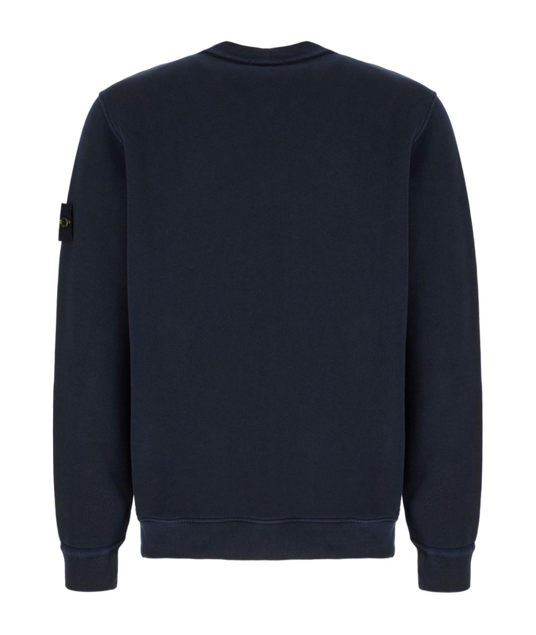 STONE ISLAND Темно-синий хлопковый джемпер / свитер, фото 2