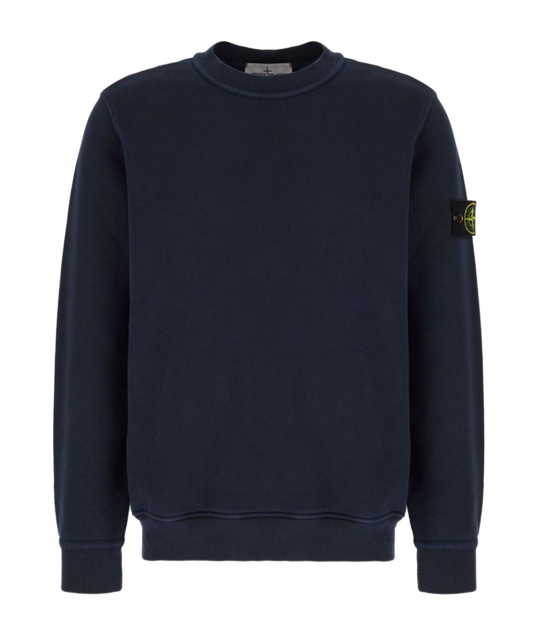 STONE ISLAND Темно-синий хлопковый джемпер / свитер, фото 1