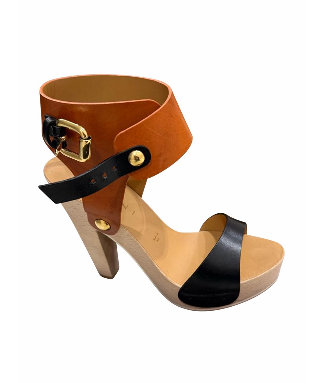 VICINI Черные кожаные босоножки, фото 8