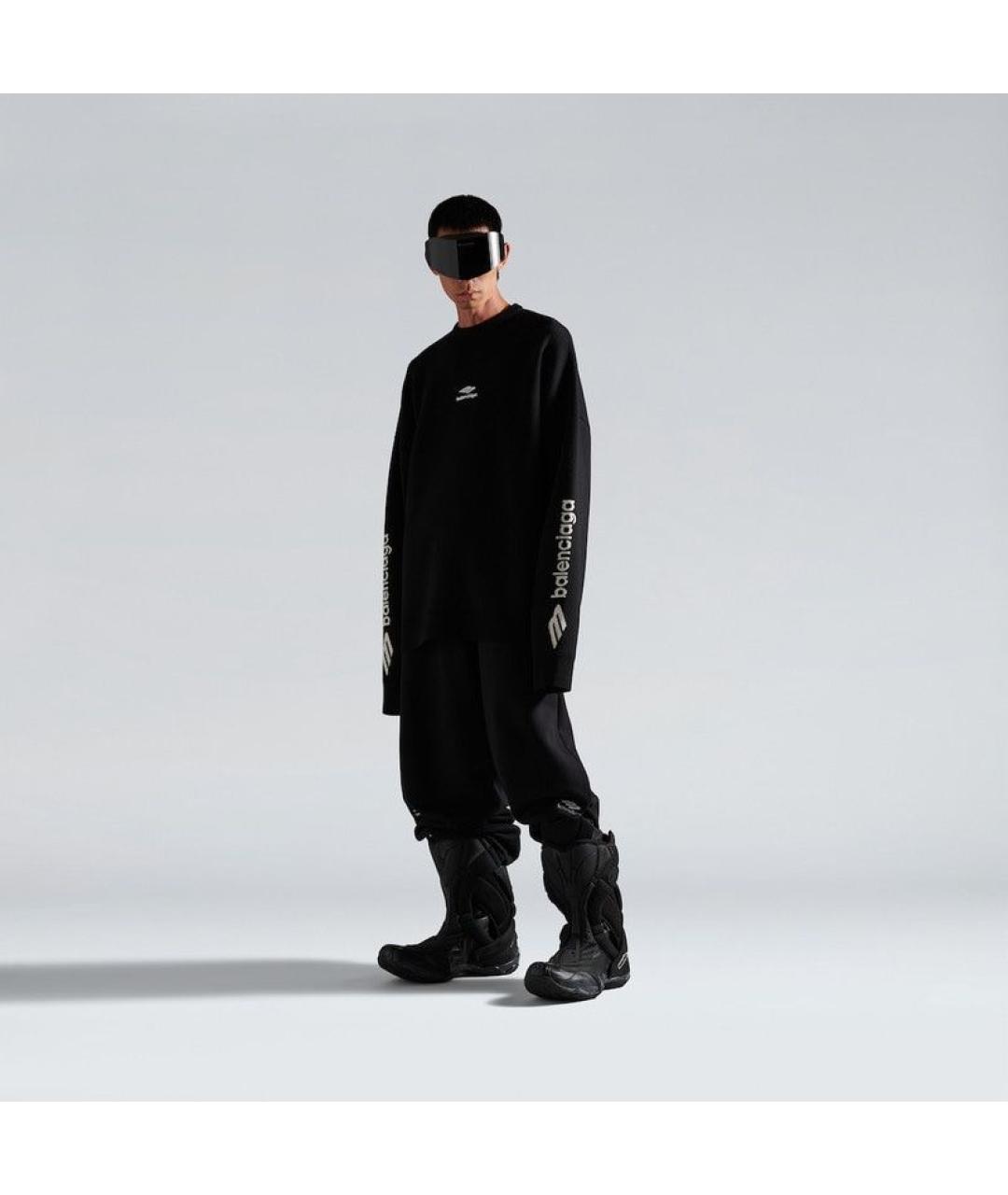 BALENCIAGA Черный шерстяной джемпер / свитер, фото 3