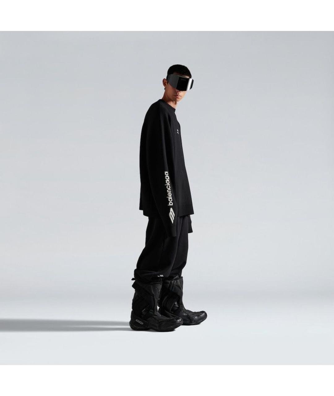 BALENCIAGA Черный шерстяной джемпер / свитер, фото 4