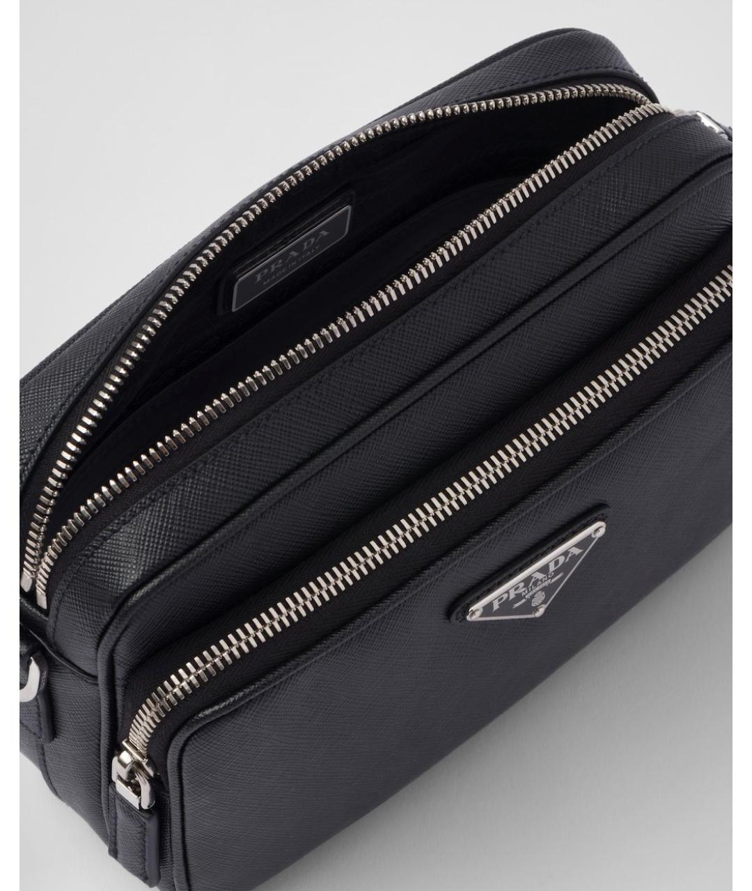 PRADA Черная кожаная сумка на плечо, фото 5