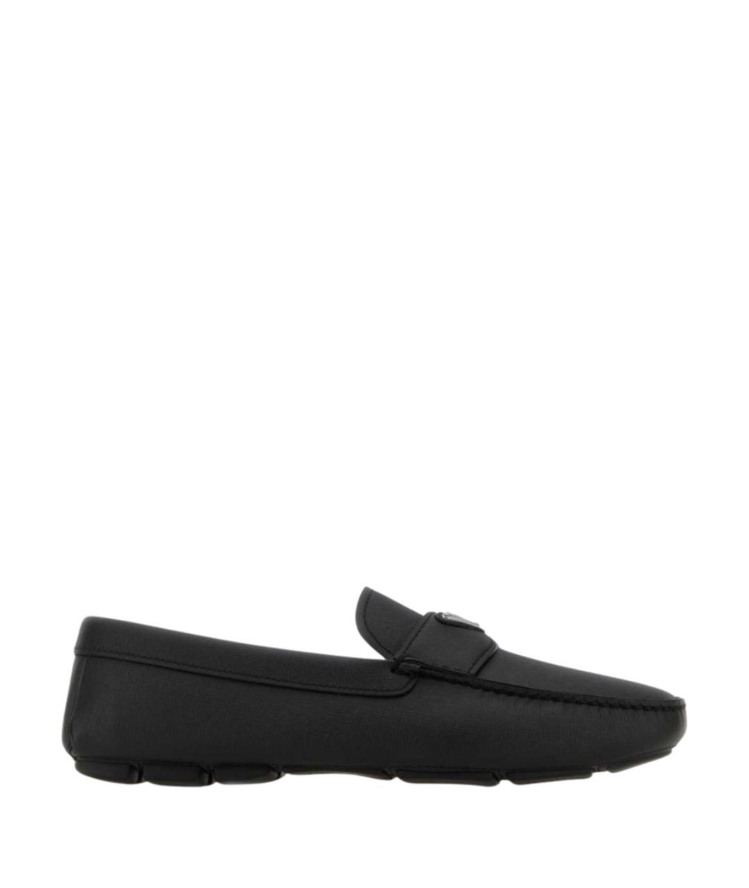PRADA Черные кожаные лоферы, фото 1