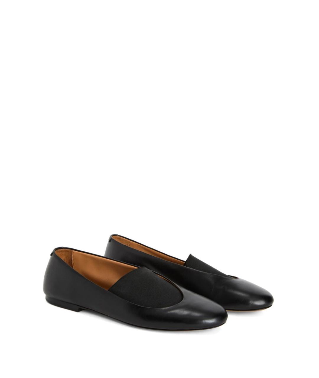 JIL SANDER Черные кожаные балетки, фото 2