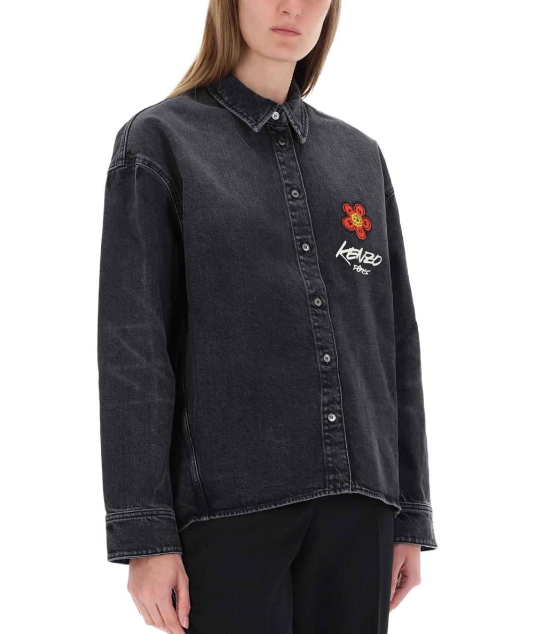 KENZO Черная хлопковая рубашка, фото 4