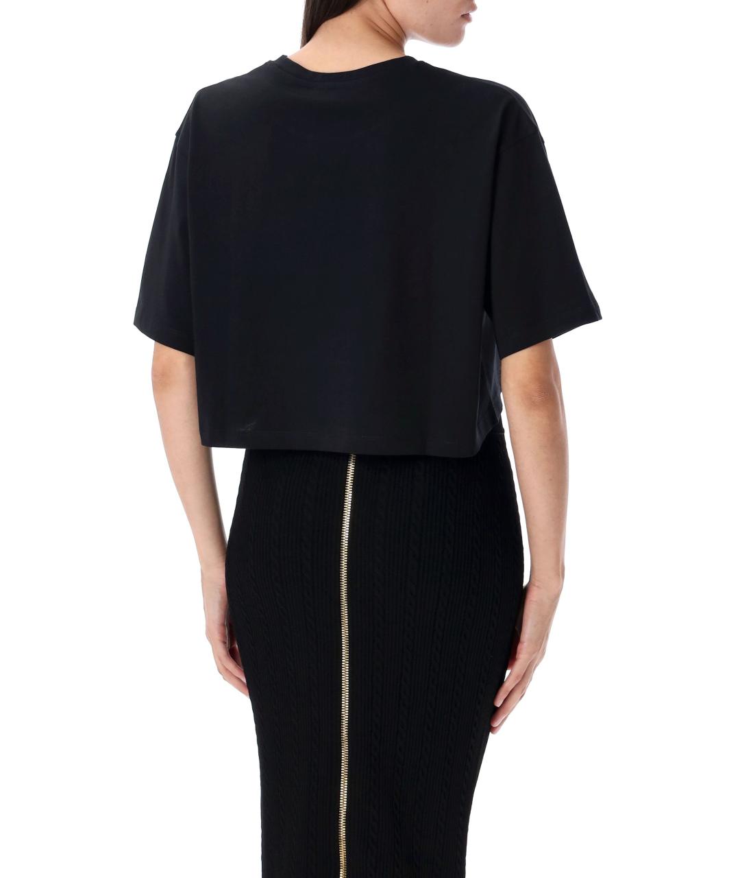 BALMAIN Черная хлопковая футболка, фото 2