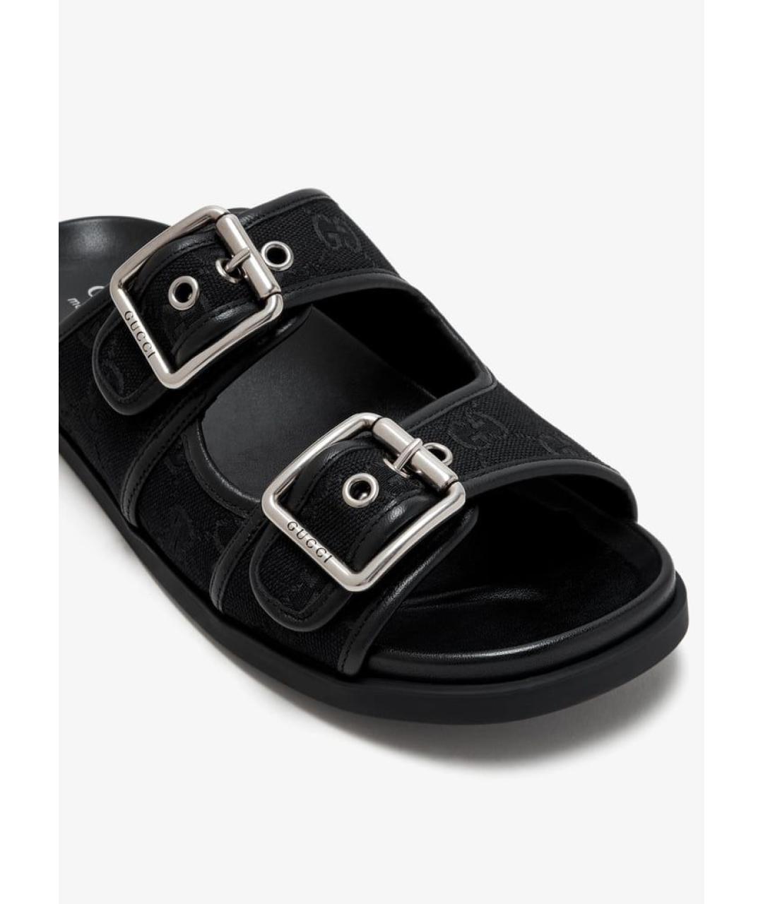 GUCCI Черные текстильные сандалии, фото 2