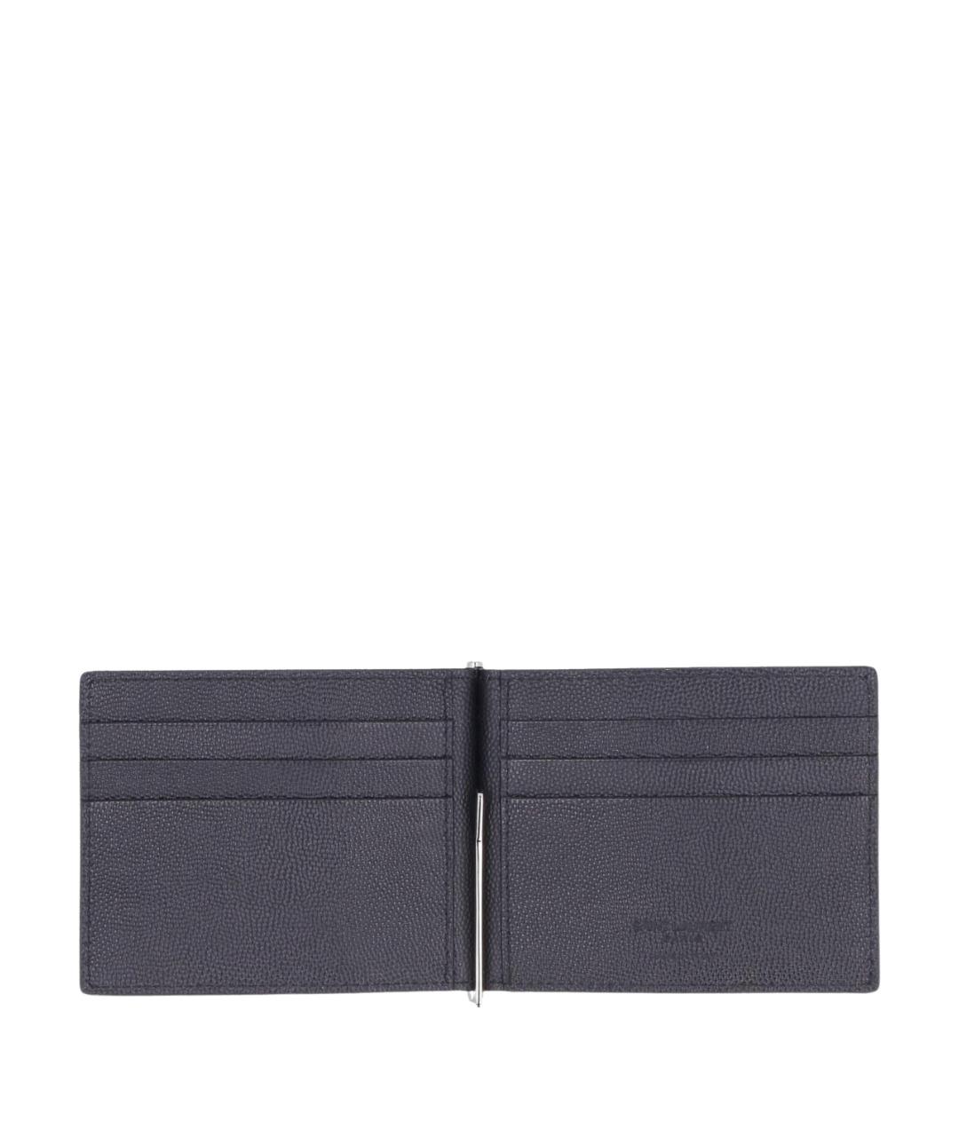 SAINT LAURENT Черный кожаный кошелек, фото 4