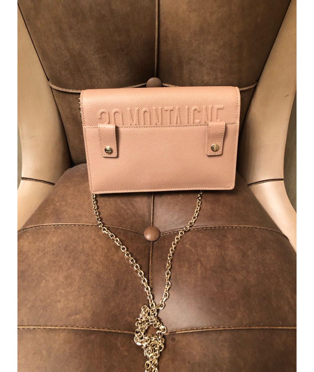 CHRISTIAN DIOR Розовая кожаная сумка через плечо, фото 2