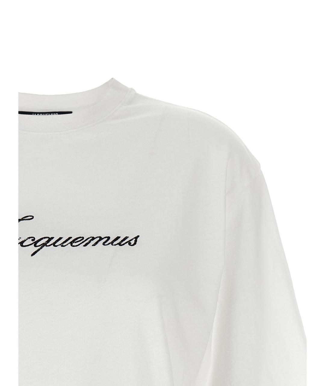 JACQUEMUS Белая хлопковая футболка, фото 3