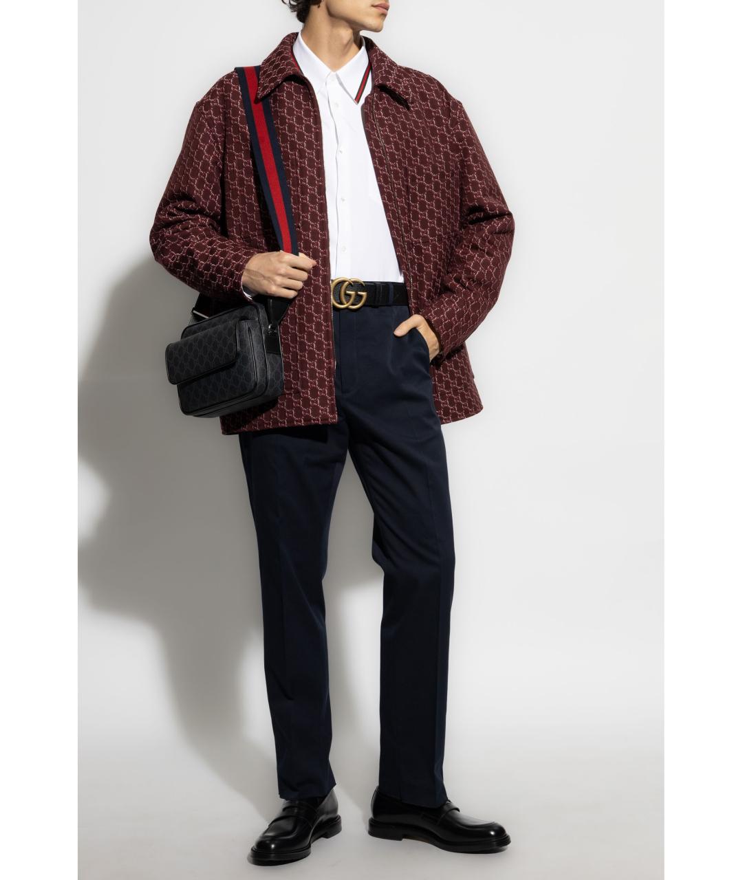 GUCCI Синие хлопковые повседневные брюки, фото 2