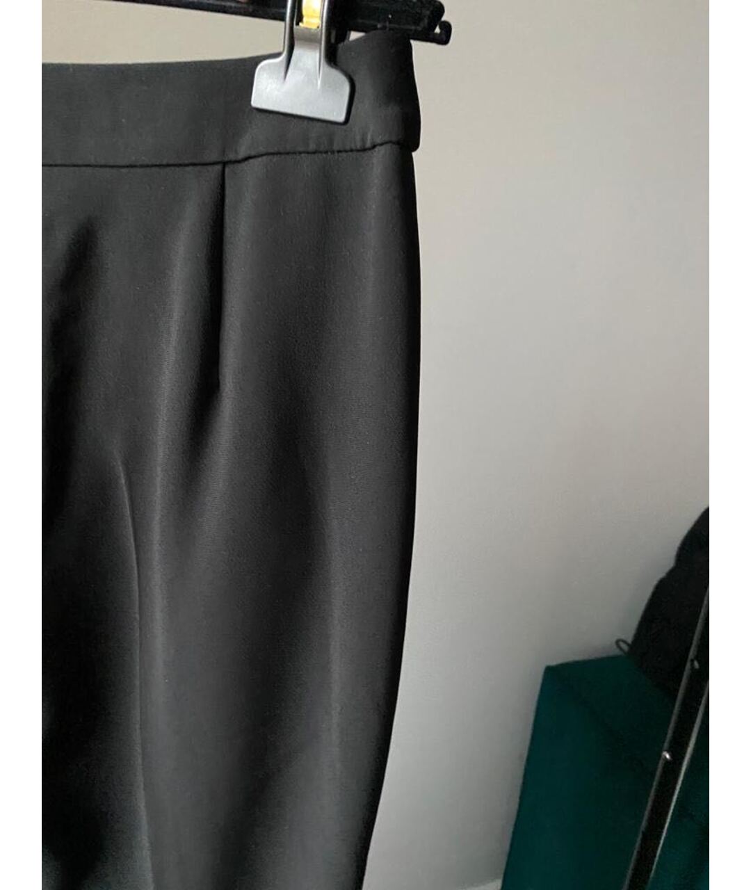CHANEL PRE-OWNED Черные вискозные прямые брюки, фото 2