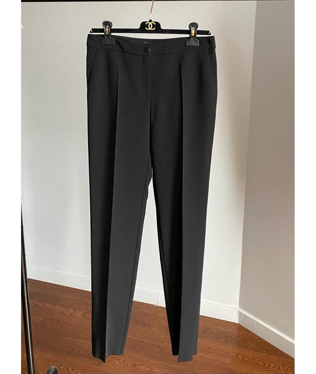 CHANEL PRE-OWNED Черные вискозные прямые брюки, фото 4