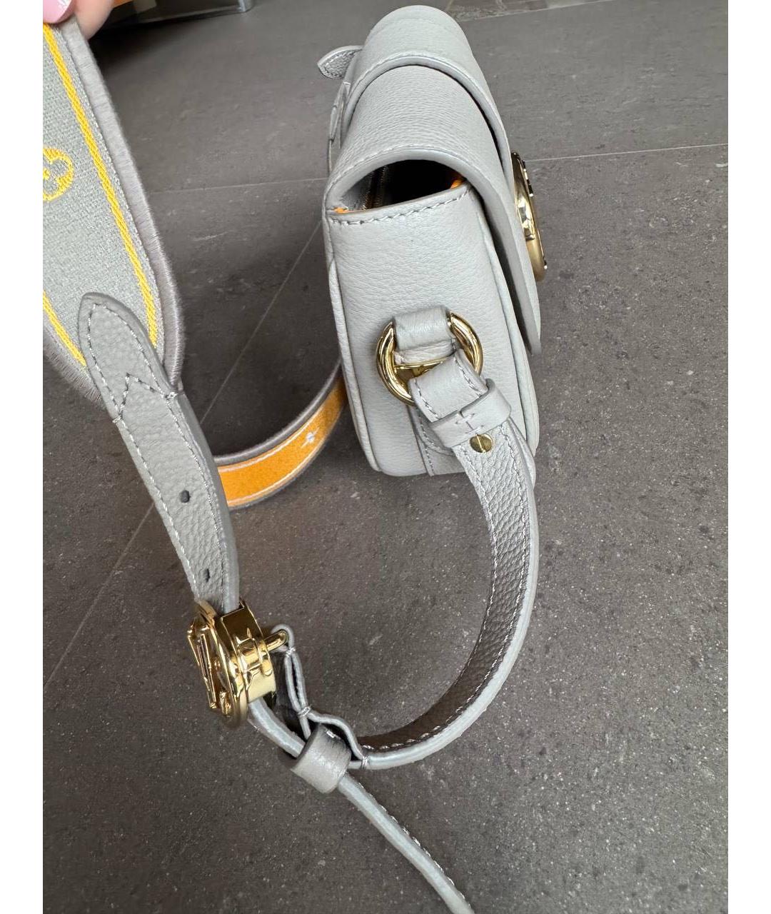 LOUIS VUITTON Серая кожаная сумка через плечо, фото 2