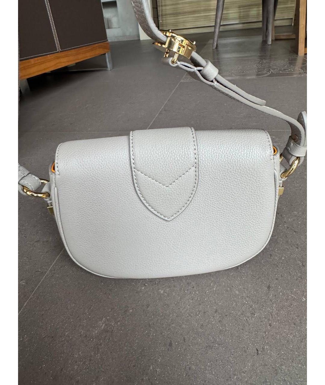 LOUIS VUITTON Серая кожаная сумка через плечо, фото 3