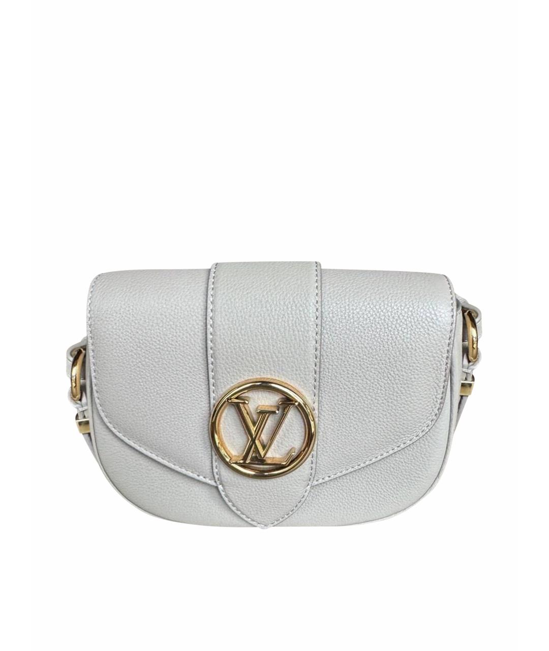 LOUIS VUITTON Серая кожаная сумка через плечо, фото 5