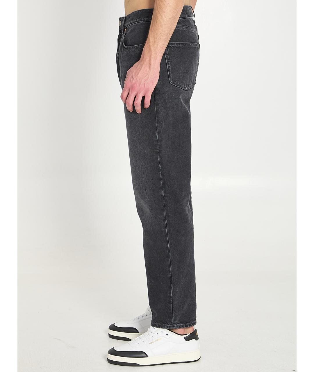 SAINT LAURENT Черные хлопковые прямые джинсы, фото 3
