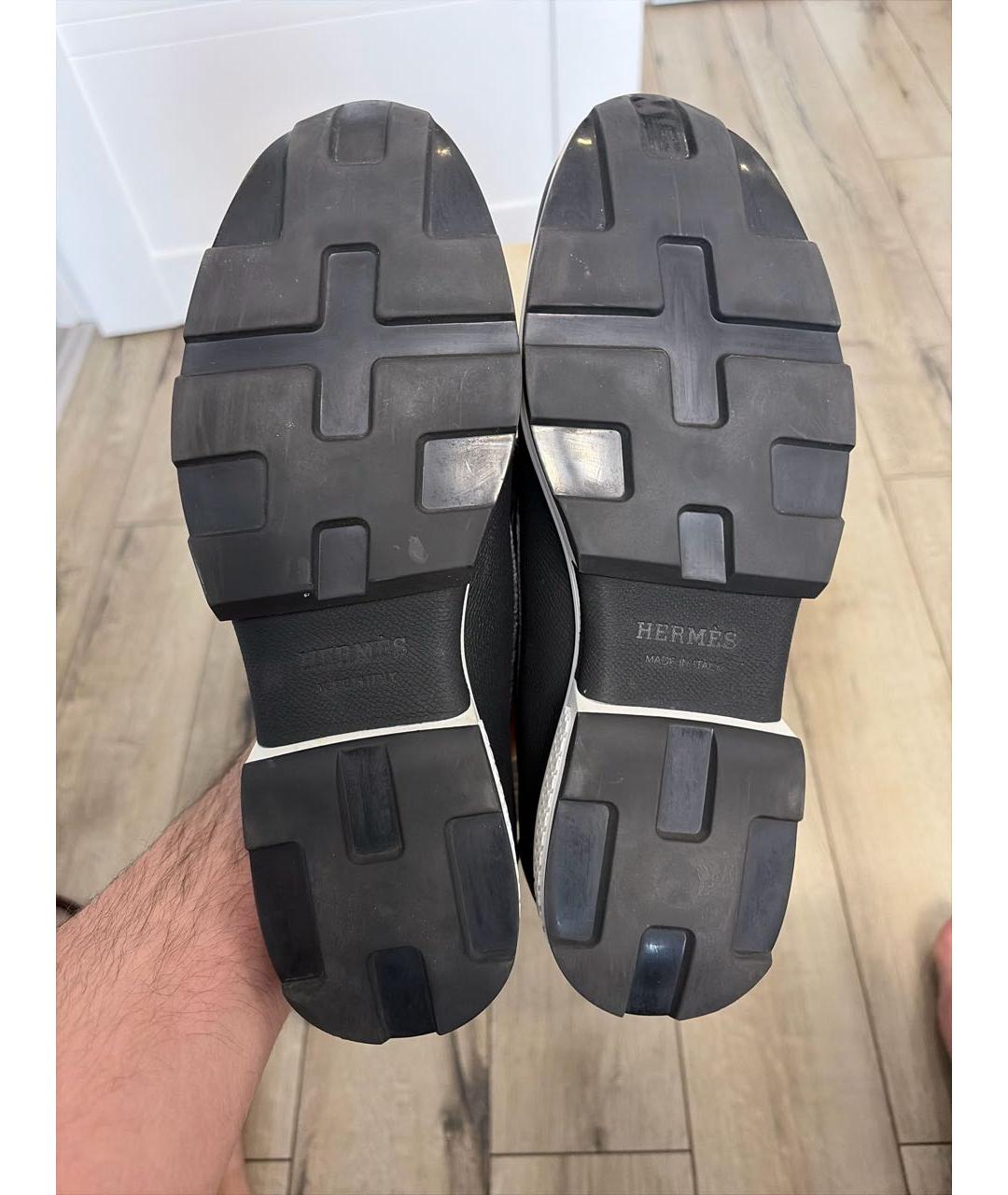 HERMES Черные кожаные лоферы, фото 5