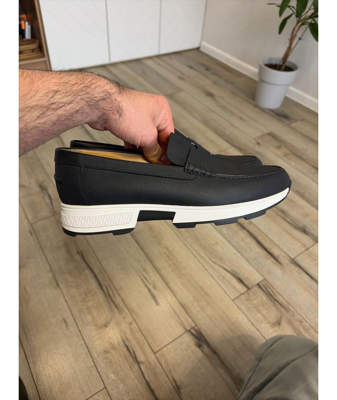 HERMES Черные кожаные лоферы, фото 7