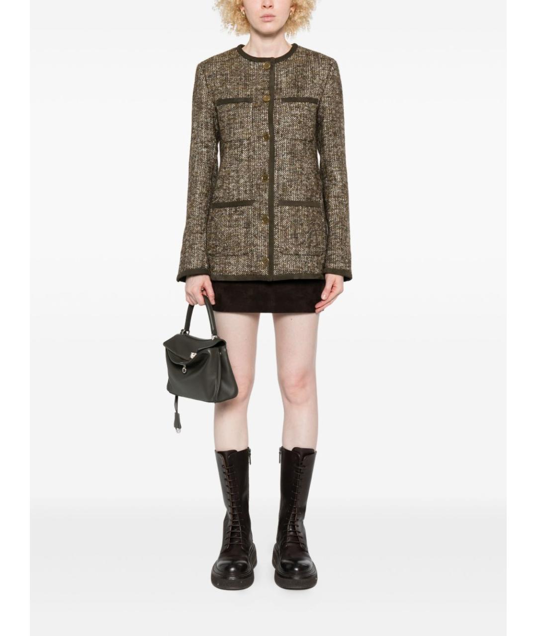 GOLDEN GOOSE DELUXE BRAND Коричневый полиэстеровый жакет/пиджак, фото 3