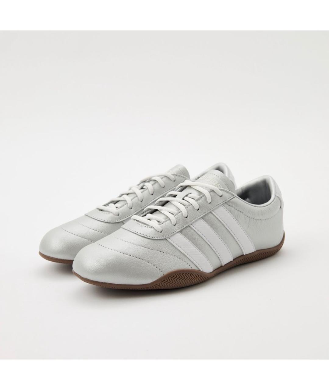 ADIDAS Серебряные кожаные кроссовки, фото 2