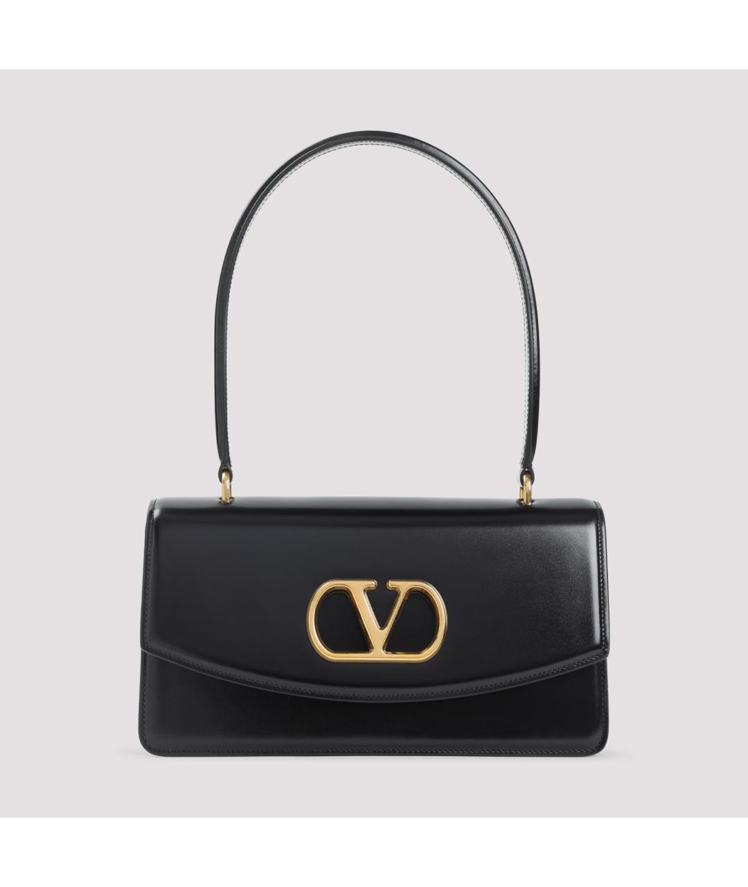 VALENTINO Черная кожаная сумка через плечо, фото 2