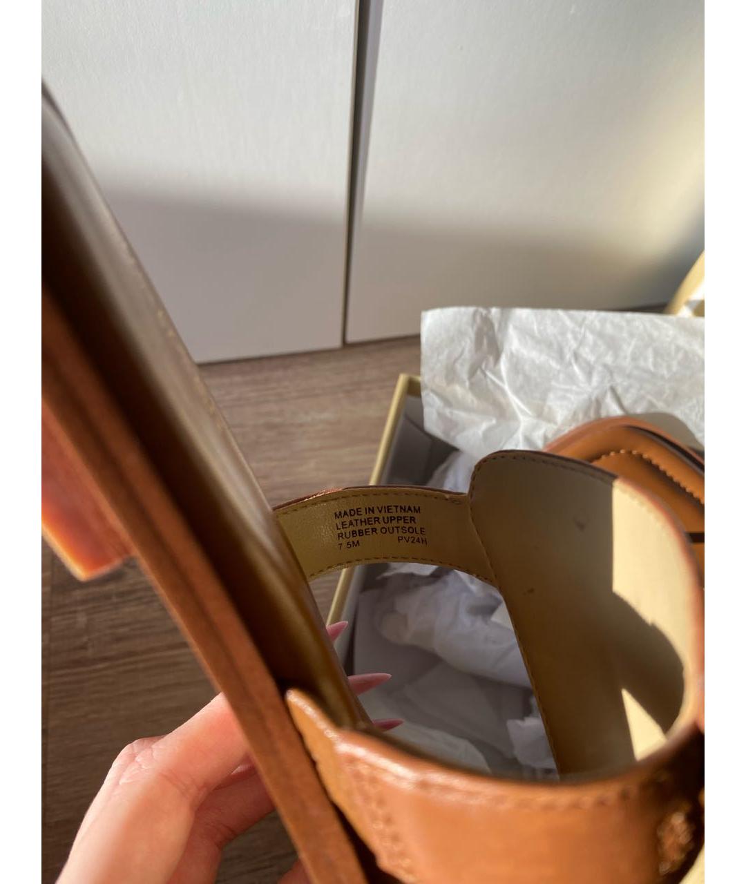 MICHAEL KORS Коричневые кожаные сандалии, фото 7