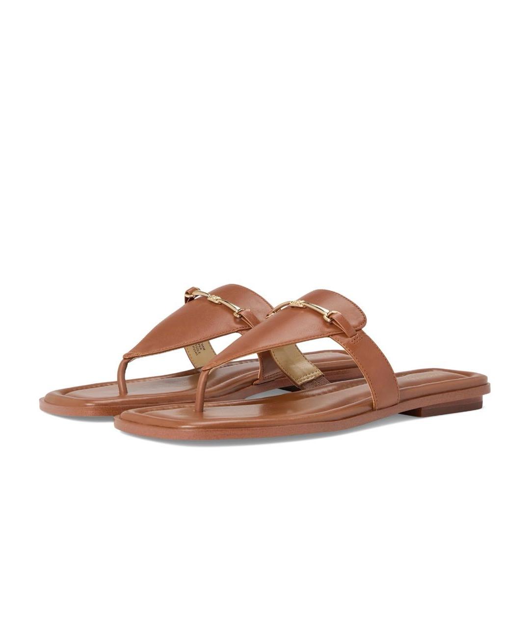 MICHAEL KORS Коричневые кожаные сандалии, фото 2