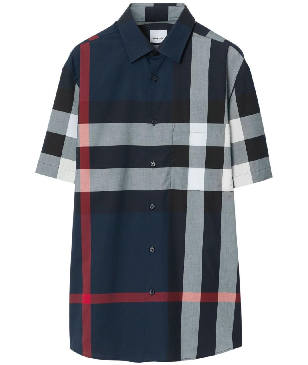 BURBERRY Темно-синяя хлопковая кэжуал рубашка, фото 1