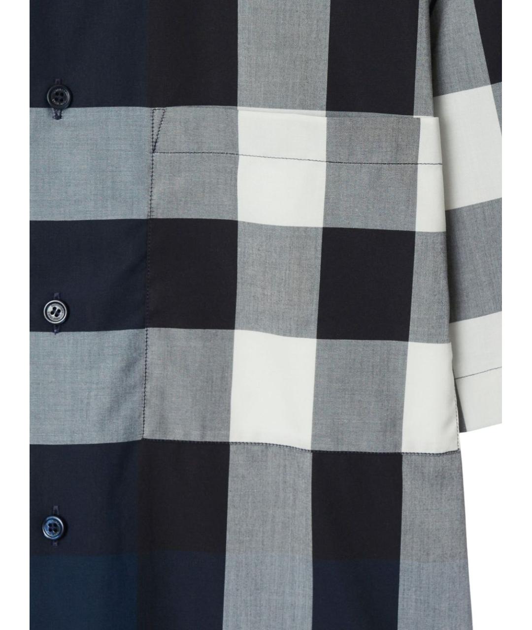 BURBERRY Темно-синяя хлопковая кэжуал рубашка, фото 2