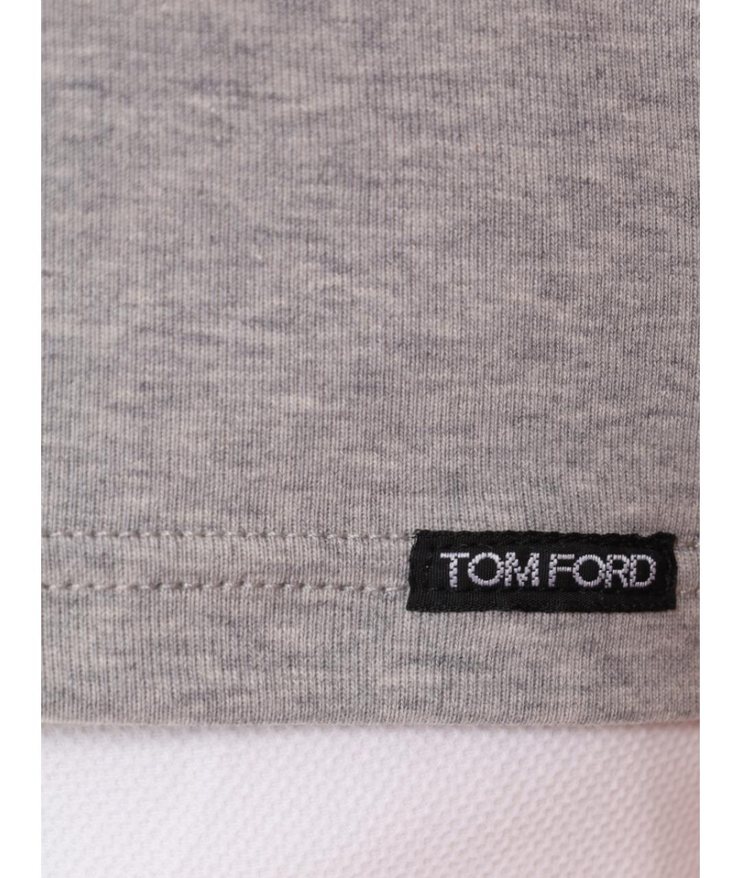 TOM FORD Серая хлопковая футболка, фото 5